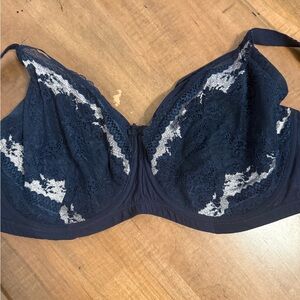Charade Navy Lace Full-Coverage Bra 32L